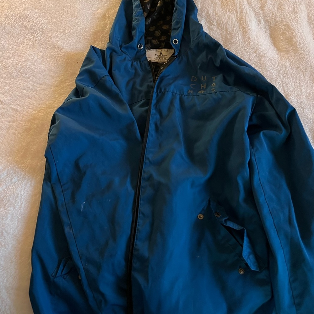 dutch bros windbreaker jacket blue